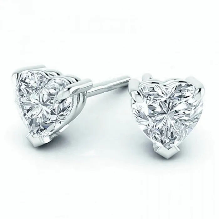 2 Ct Heart Cut Natural Earth Mined Diamond Women Stud Earring Solid White Gold Jewelry GB Earrings 2 Ct Heart Cut Natural Earth Mined Diamond Women Stud Earring Solid White Gold Jewelry GB Earrings