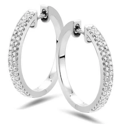 320 Ct Brilliant Cut Natural Earth Mined Diamonds White Gold 14K Women Hoop Earrings GB Earrings 320 Ct Brilliant Cut Natural Earth Mined Diamonds White Gold 14K Women Hoop Earrings GB Earrings