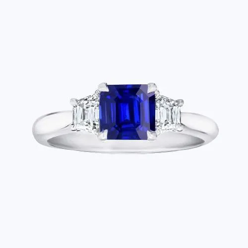 3 Stone Ring Asscher Cut Blue Sapphire Trapezoid Natural Earth Mined Diamonds 2 Carats HarryChadEntcom Rings 3 Stone Ring Asscher Cut Blue Sapphire Trapezoid Natural Earth Mined Diamonds 2 Carats HarryChadEntcom Rings