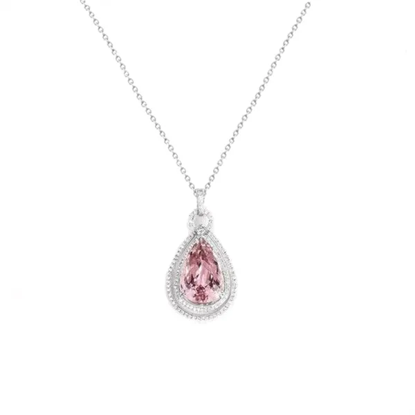 36 Carats Pink Kunzite Natural Earth Mined Diamond Women Necklace Pendant GB Necklaces 36 Carats Pink Kunzite Natural Earth Mined Diamond Women Necklace Pendant GB Necklaces