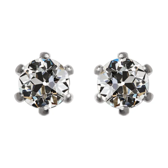 4 Carats Solitaire Earth Mined Diamond Old Cut Stud Earrings 6 Prong Set HarryChadEntcom Earrings 4 Carats Solitaire Earth Mined Diamond Old Cut Stud Earrings 6 Prong Set HarryChadEntcom Earrings