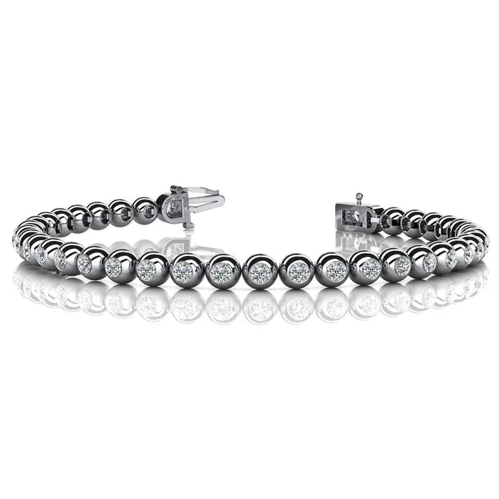 9 Carats Real Natural Earth Mined Diamonds Bezel Set Tennis Round Cut Bracelet White Gold GB Bracelets 9 Carats Real Natural Earth Mined Diamonds Bezel Set Tennis Round Cut Bracelet White Gold GB Bracelets