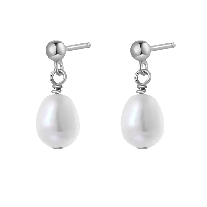 Ball and Pearl Drop Stud Earrings Sterling Silver Hey Happiness Earrings Ball and Pearl Drop Stud Earrings Sterling Silver Hey Happiness Earrings