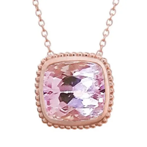 Big Pink Kunzite Bezel Set 3500 Ct Pendant Necklace Rose Gold 14K GB Necklaces Big Pink Kunzite Bezel Set 3500 Ct Pendant Necklace Rose Gold 14K GB Necklaces