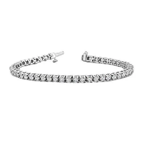 Bracelets GB 1010 Carats Round Real Natural Earth Mined Diamond Tennis Bracelet Solid White Gold Prong Set Bracelets GB 1010 Carats Round Real Natural Earth Mined Diamond Tennis Bracelet Solid White Gold Prong Set