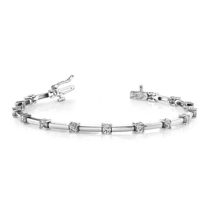 Bracelets GB 3 Carats White Round Natural Earth Mined Diamond Ladies Bracelet Gold Jewelry Bracelets GB 3 Carats White Round Natural Earth Mined Diamond Ladies Bracelet Gold Jewelry