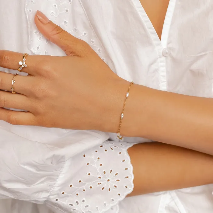 Bracelets Hey Happiness Pearl Chain Bracelet Sterling Silver Gold Bracelets Hey Happiness Pearl Chain Bracelet Sterling Silver Gold