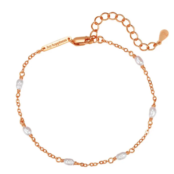 Bracelets Hey Happiness Pearl Chain Bracelet Sterling Silver Gold Bracelets Hey Happiness Pearl Chain Bracelet Sterling Silver Gold