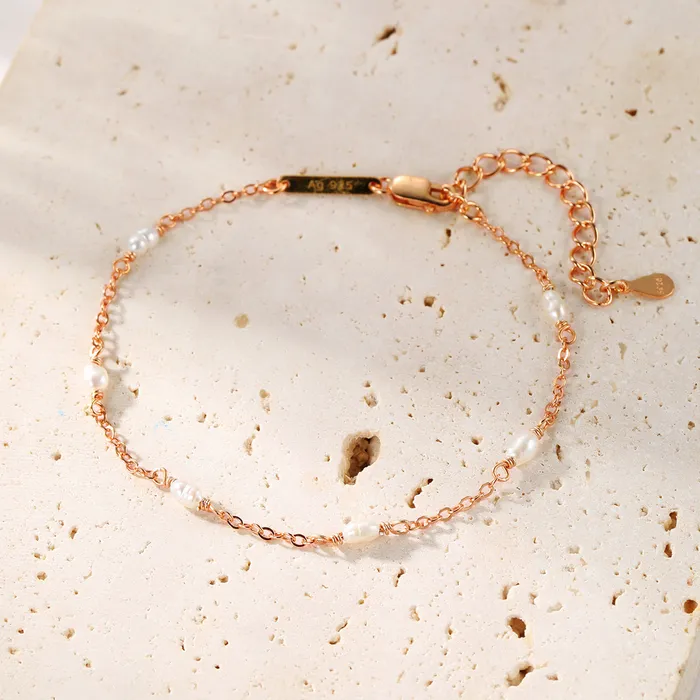 Bracelets Hey Happiness Pearl Chain Bracelet Sterling Silver Gold Bracelets Hey Happiness Pearl Chain Bracelet Sterling Silver Gold
