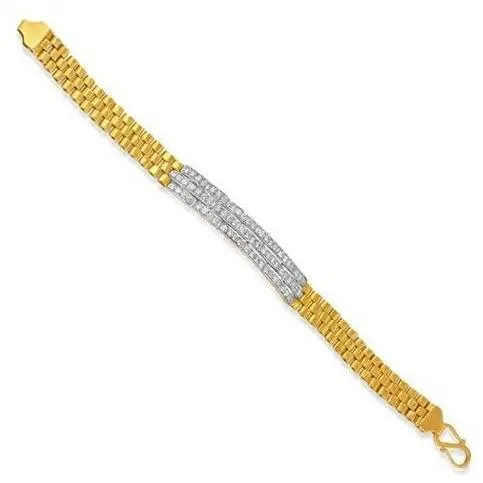 Bracelets Two Tone Gold 14K 3 Carats Natural Earth Mined Diamonds Mens Bracelet New GB Bracelets Two Tone Gold 14K 3 Carats Natural Earth Mined Diamonds Mens Bracelet New GB
