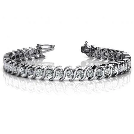 Brilliant Cut Natural Earth Mined Diamond Women Bracelet S Link 875 Carat WG 14K GB Bracelets Brilliant Cut Natural Earth Mined Diamond Women Bracelet S Link 875 Carat WG 14K GB Bracelets