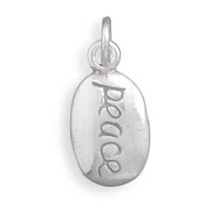 Charm Necklaces MMA MMA Oxidized Reversible Peace Charm