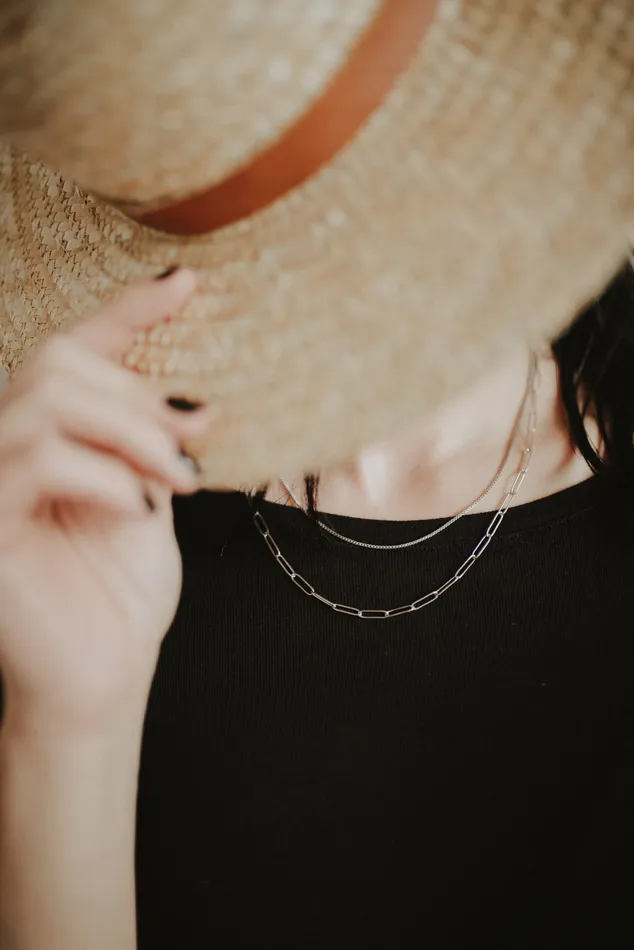 Chunky Chain Layered Necklace Silver Hey Happiness Necklaces Chunky Chain Layered Necklace Silver Hey Happiness Necklaces