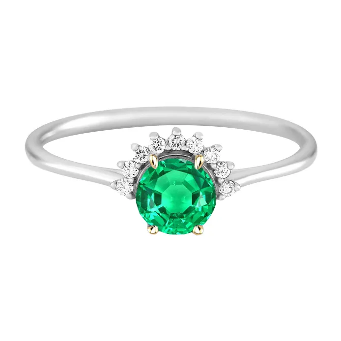 Crown Style Green Emerald Diamond Ring Thin Shank HarryChadEntcom Rings Crown Style Green Emerald Diamond Ring Thin Shank HarryChadEntcom Rings