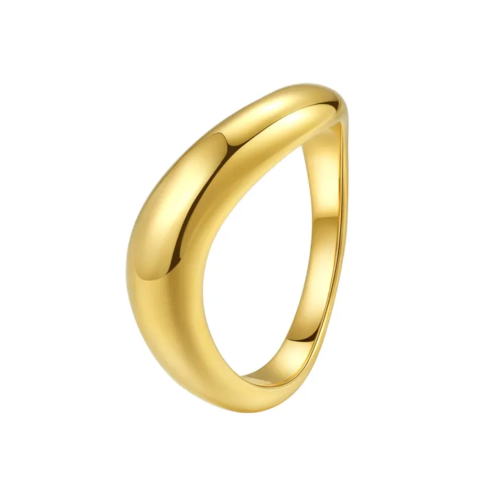 Curve Ring Stainless Steel Hey Happiness Rings