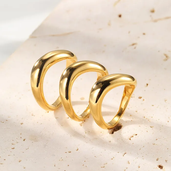 Curve Ring Stainless Steel Hey Happiness Rings Curve Ring Stainless Steel Hey Happiness Rings
