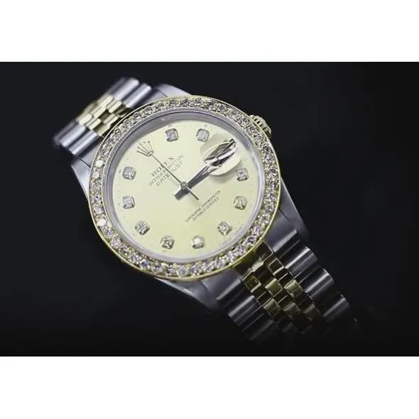 Custom Diamond Dial Bezel 2 Carats Rolex Datejust Watch Bracelet QUICK SET GB Bracelets Custom Diamond Dial Bezel 2 Carats Rolex Datejust Watch Bracelet QUICK SET GB Bracelets