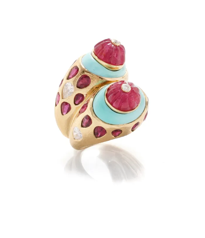 David Webb Twin Strawberry Ring Rings