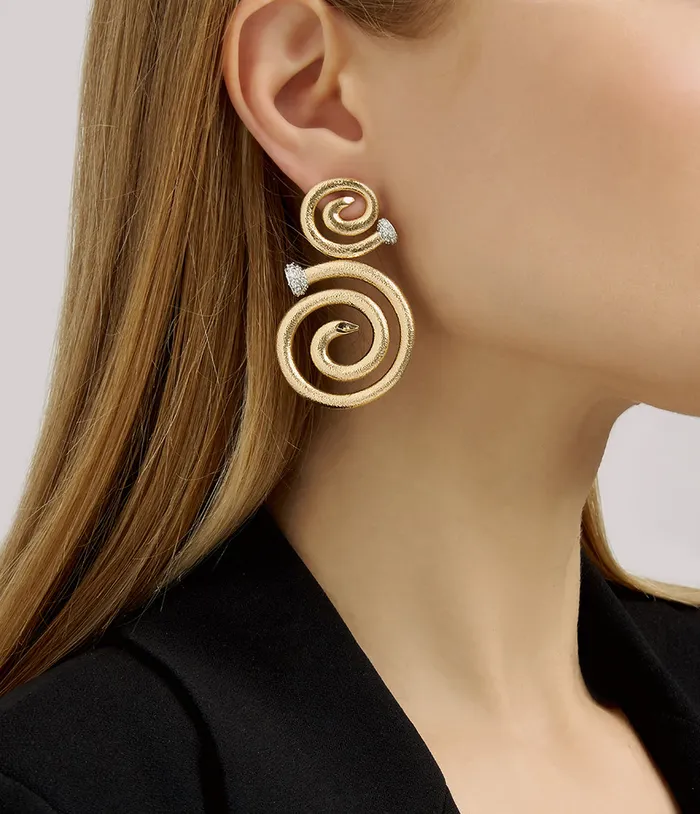 David Webb Workshop Earrings Spiral Nail Earrings Diamond