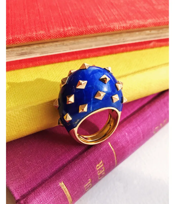 David Webb Workshop Rings Jackie Ring Blue Enamel David Webb Workshop Rings Jackie Ring Blue Enamel