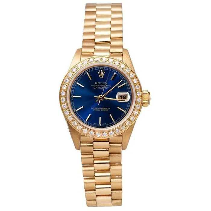 Diamond Bezel Rolex Datejust Watch Lady Presidential Style Gold GB Watches