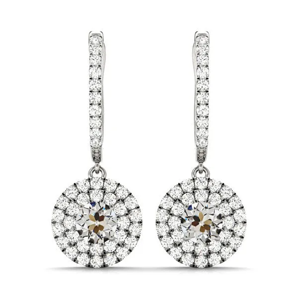Double Halo Dangle Earrings 575 Carats Old Mine Cuts HarryChadEntcom Earrings Double Halo Dangle Earrings 575 Carats Old Mine Cuts HarryChadEntcom Earrings