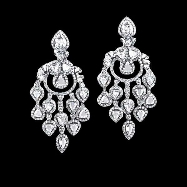 Earrings Chandelier Hanging Natural Earth Mined Diamond Earrings 450 Carats White Gold 14K GB Earrings Chandelier Hanging Natural Earth Mined Diamond Earrings 450 Carats White Gold 14K GB
