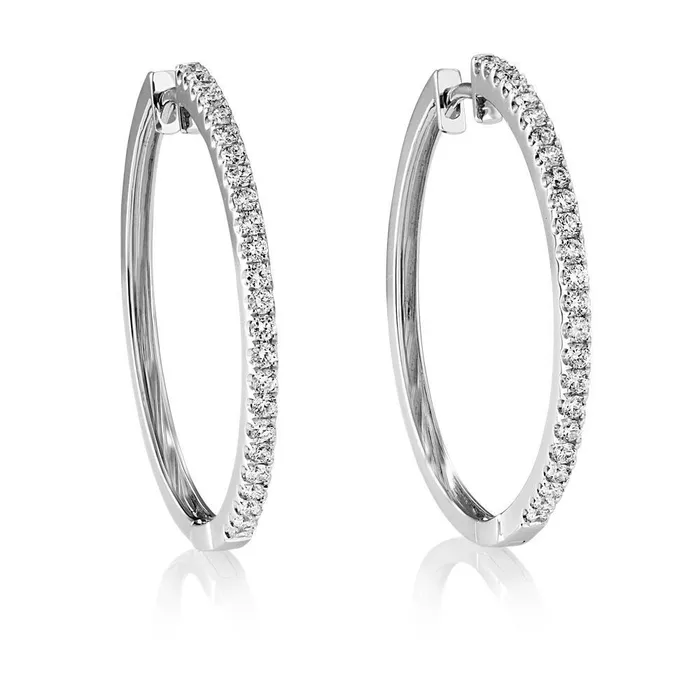 Earrings GB 260 Carats Brilliant Cut Natural Earth Mined Diamonds Women Hoop Earrings Gold White Earrings GB 260 Carats Brilliant Cut Natural Earth Mined Diamonds Women Hoop Earrings Gold White