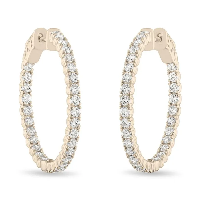 Earrings GB Round Cut 450 Carats Natural Earth Mined Diamonds Women Hoop Earrings Gold Yellow 14K Earrings GB Round Cut 450 Carats Natural Earth Mined Diamonds Women Hoop Earrings Gold Yellow 14K