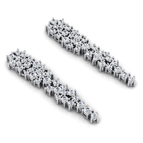 Earrings HarryChadEntcom Chandelier Earrings Cluster Mined Diamond