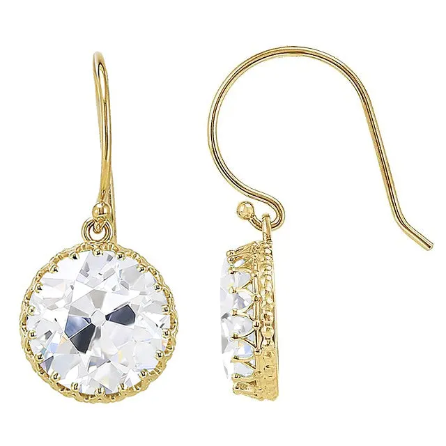 Earrings HarryChadEntcom Yellow Gold Drop Earrings 7 Ct Old Miner Real Diamond Earrings HarryChadEntcom Yellow Gold Drop Earrings 7 Ct Old Miner Real Diamond