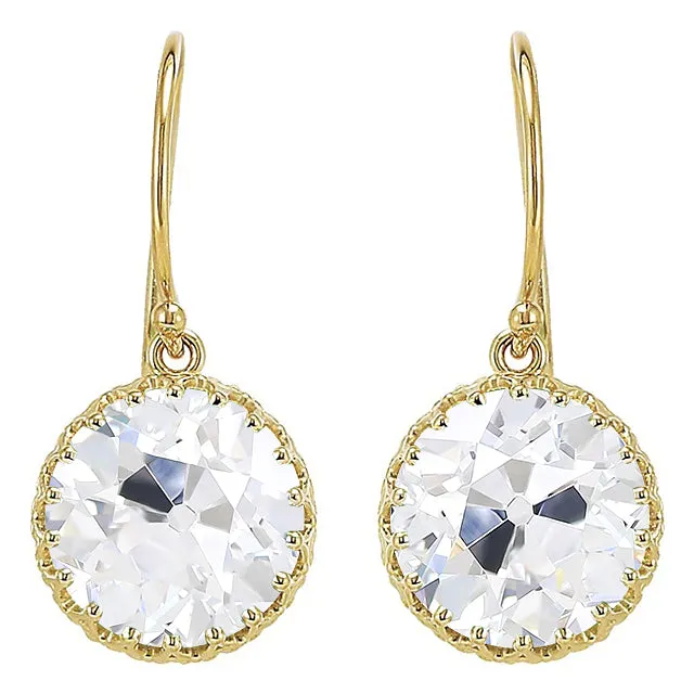 Earrings HarryChadEntcom Yellow Gold Drop Earrings 7 Ct Old Miner Real Diamond