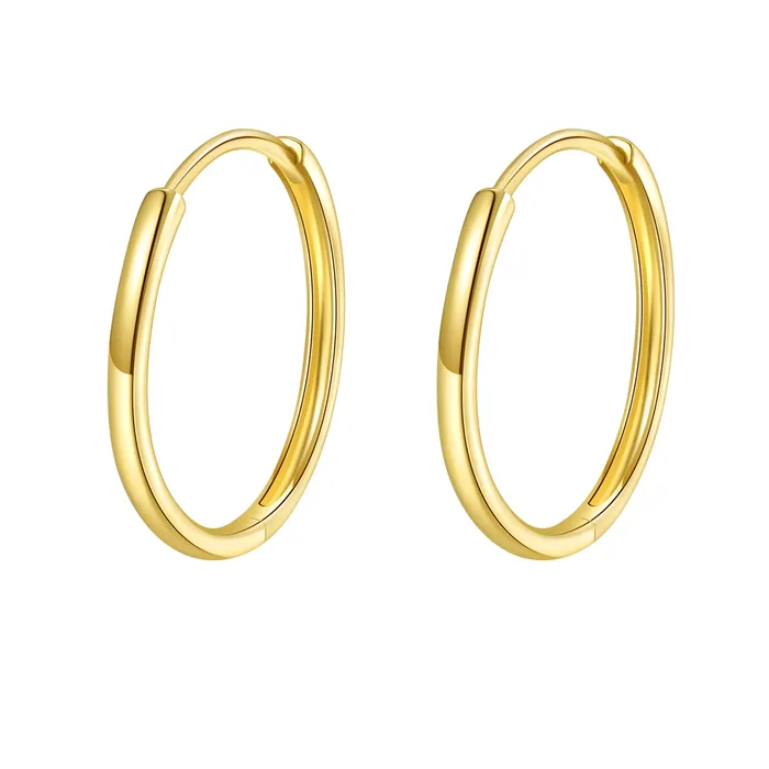 Earrings Hey Happiness Flare Hoop Earrings 14K