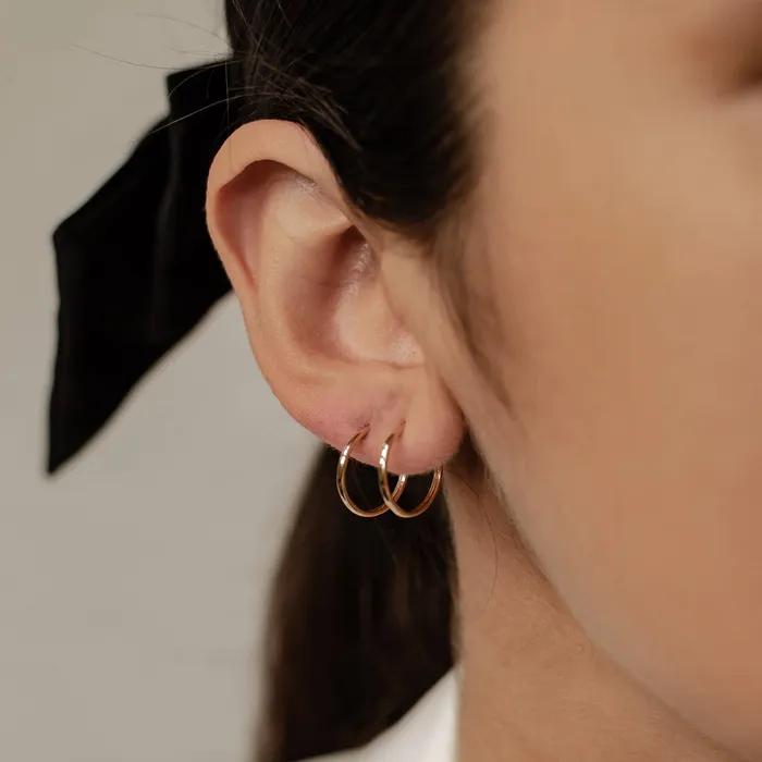 Earrings Hey Happiness Flare Hoop Earrings 14K Earrings Hey Happiness Flare Hoop Earrings 14K