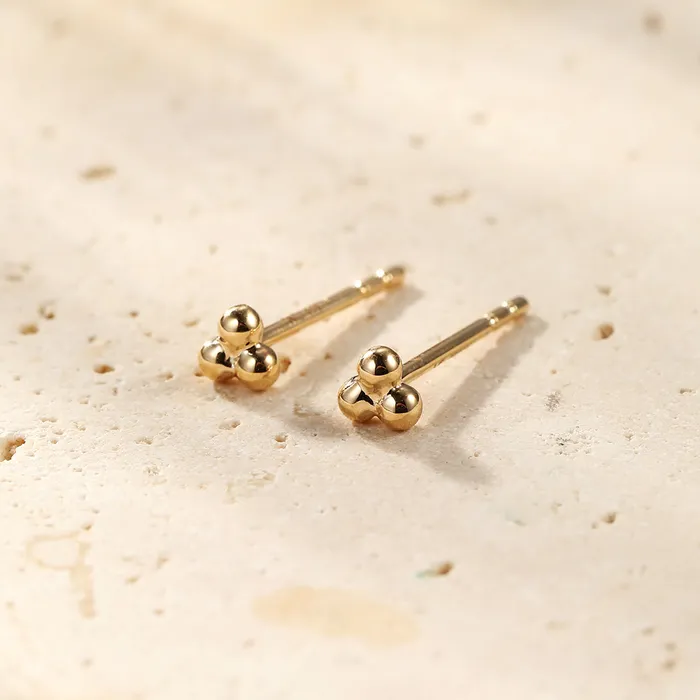 Earrings Hey Happiness Glint Triad Stud Earrings 14K Gold Earrings Hey Happiness Glint Triad Stud Earrings 14K Gold
