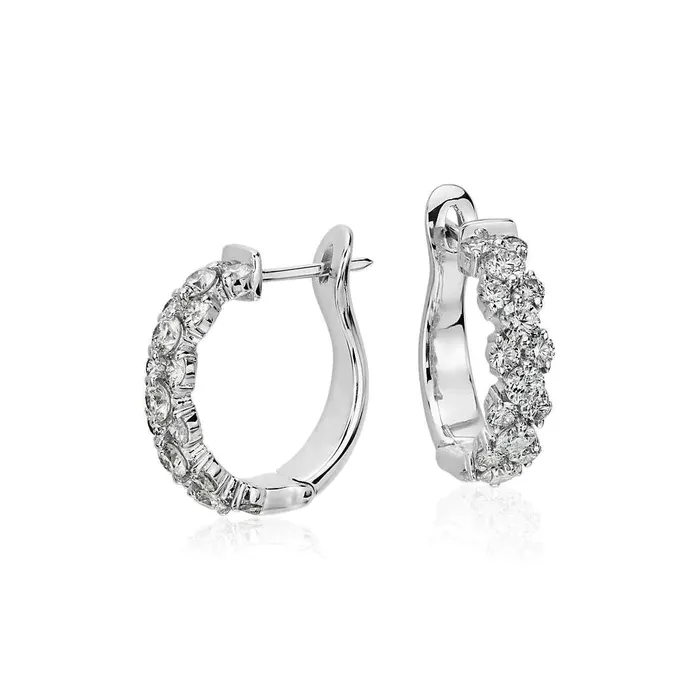 Earrings Hinged Back Natural Earth Mined Diamond Gold Earrings GB