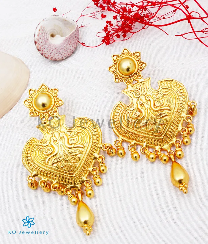 Earrings Jaipur The Dhvajin Silver Peacock Earrings