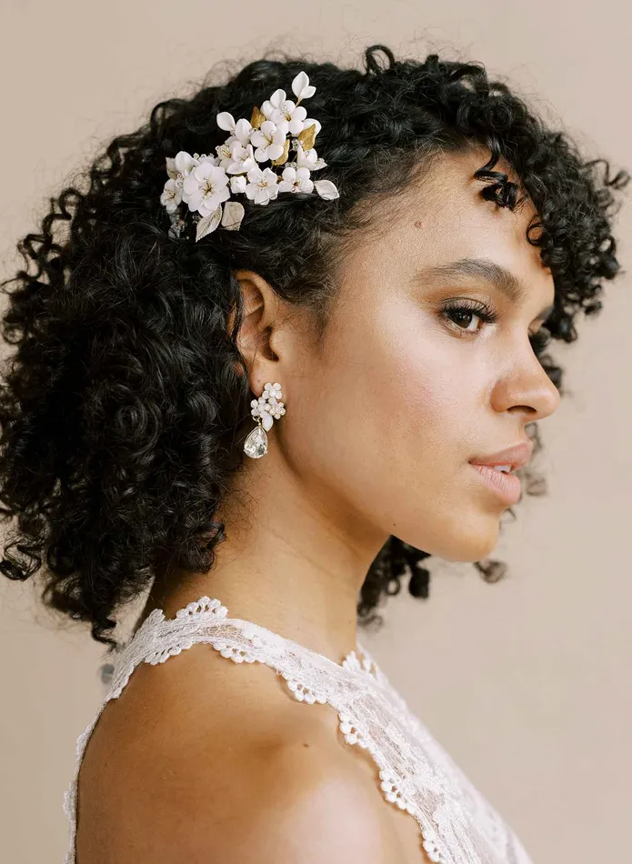 Earrings twigs honey Petite crystal cluster and pear drop earrings Style 2130