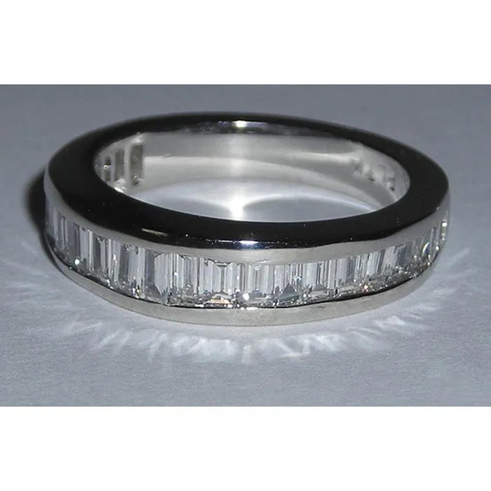 Emerald Cut Baguettes Cut Natural Earth Mined Diamond Ring 353 Carats White Gold 14K GB Rings