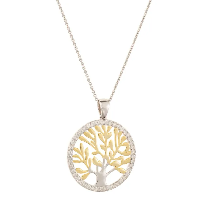 Galway Necklaces Galway Tree Of Life Silver And Gold Pendant