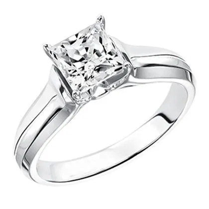 GB 1 Carat Fine Solitaire Natural Earth Mined Diamond Engagement Ring White Gold 14K Rings