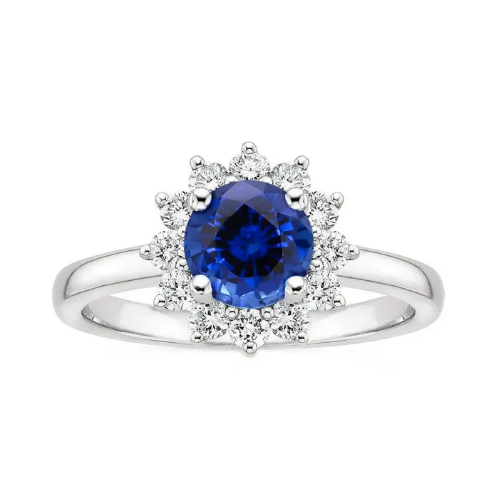 GB 220 Carats Round Ceylon Sapphire Ring Natural Earth Mined Diamond Jewelry Gold White 14K Rings GB 220 Carats Round Ceylon Sapphire Ring Natural Earth Mined Diamond Jewelry Gold White 14K Rings