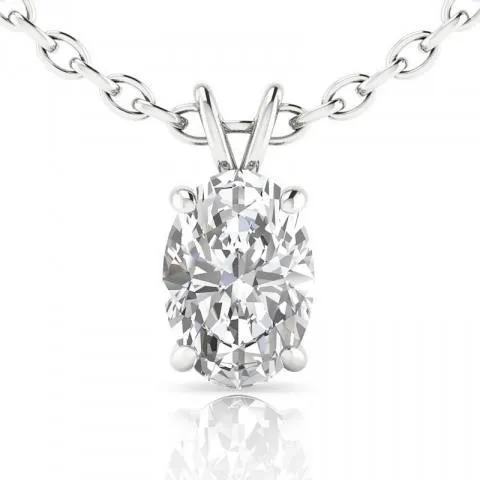 GB 5 Ct Big Sparkling Oval Cut Prong Set Natural Earth Mined Diamond Pendant Necklace Necklaces GB 5 Ct Big Sparkling Oval Cut Prong Set Natural Earth Mined Diamond Pendant Necklace Necklaces