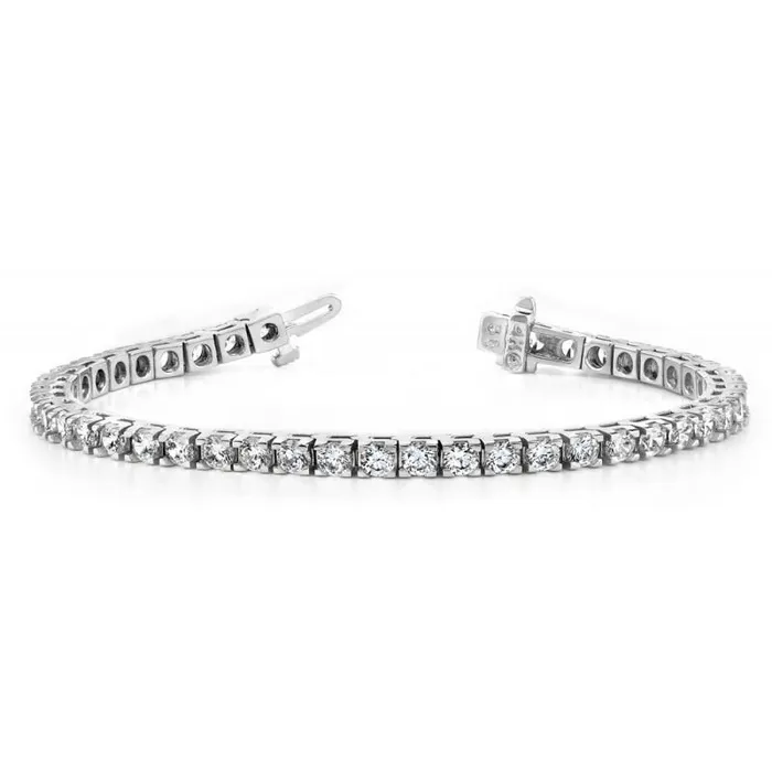 GB 860 Carats Round Natural Earth Mined Diamond Basic Tennis Bracelet 14K White Gold Bracelets GB 860 Carats Round Natural Earth Mined Diamond Basic Tennis Bracelet 14K White Gold Bracelets