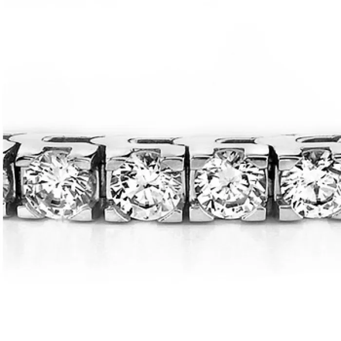 GB 860 Carats Round Natural Earth Mined Diamond Basic Tennis Bracelet 14K White Gold Bracelets