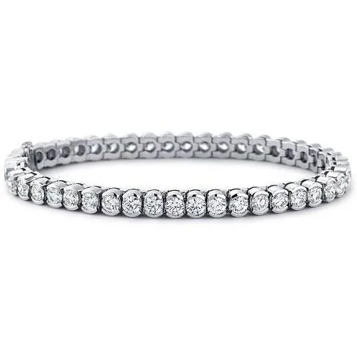 GB Bracelets 10 Carats Round Real Natural Earth Mined Diamond Bracelet White Gold GB Bracelets 10 Carats Round Real Natural Earth Mined Diamond Bracelet White Gold