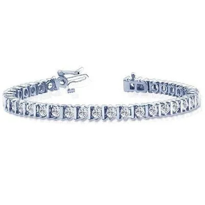 GB Bracelets 7 Carats Round Real Natural Earth Mined Diamond Tennis Bracelet White Gold 14K GB Bracelets 7 Carats Round Real Natural Earth Mined Diamond Tennis Bracelet White Gold 14K