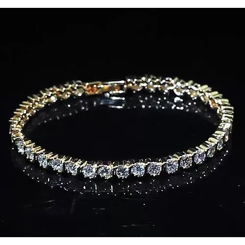 GB Bracelets Ladies Natural Earth Mined Diamond Tennis Bracelet 8 Carats Yellow Gold 14K Jewelry GB Bracelets Ladies Natural Earth Mined Diamond Tennis Bracelet 8 Carats Yellow Gold 14K Jewelry