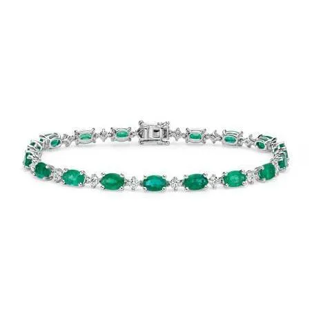GB Bracelets Oval Green Emerald Round Natural Earth Mined Diamond Tennis Bracelet 1525 Carats Jewelry GB Bracelets Oval Green Emerald Round Natural Earth Mined Diamond Tennis Bracelet 1525 Carats Jewelry