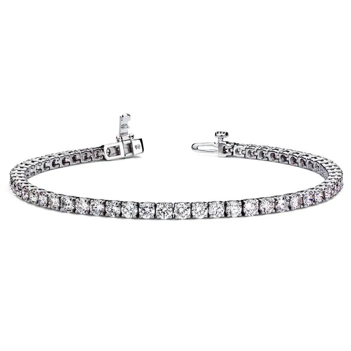 GB Bracelets Round Natural Earth Mined Diamond Tennis Bracelet Gold White Gorgeous 505 Carats